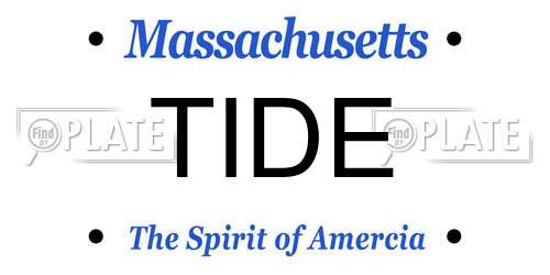 TIDE Massachusetts License Plate