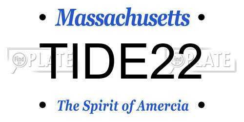 TIDE22 Massachusetts License Plate