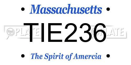 TIE236 Massachusetts License Plate