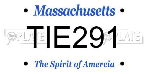 TIE291 Massachusetts License Plate