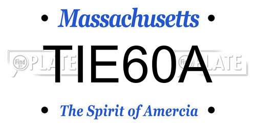 TIE60A Massachusetts License Plate