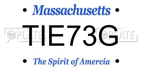 TIE73G Massachusetts License Plate