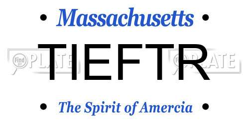 TIEFTR Massachusetts License Plate