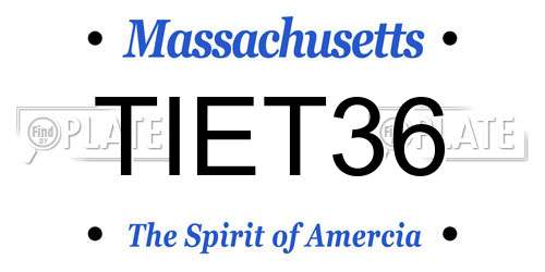 TIET36 Massachusetts License Plate