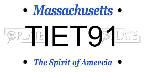 TIET91 Massachusetts License Plate