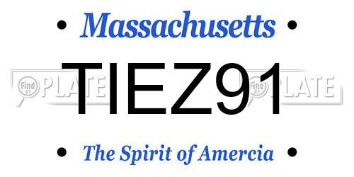TIEZ91 Massachusetts License Plate