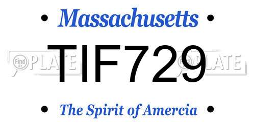 TIF729 Massachusetts License Plate