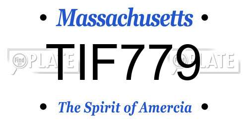 TIF779 Massachusetts License Plate