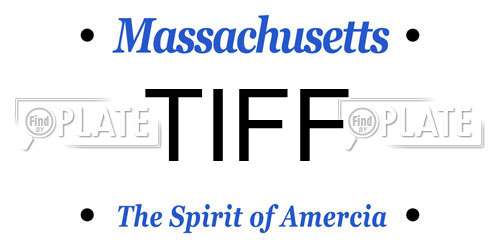 TIFF Massachusetts License Plate