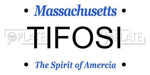 TIFOSI Massachusetts License Plate