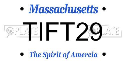 TIFT29 Massachusetts License Plate