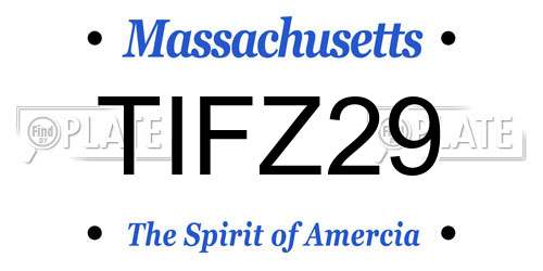 TIFZ29 Massachusetts License Plate