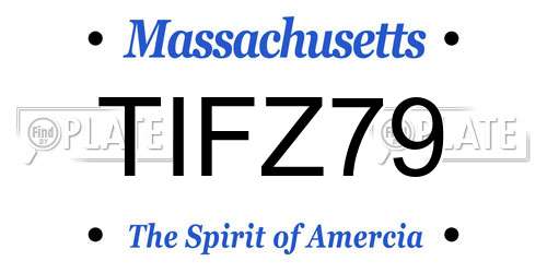 TIFZ79 Massachusetts License Plate