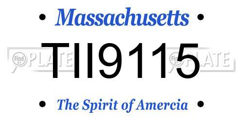 TII9115 Massachusetts License Plate