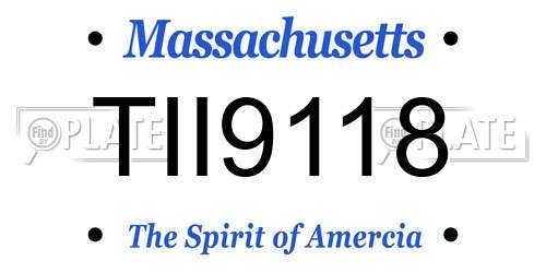 TII9118 Massachusetts License Plate