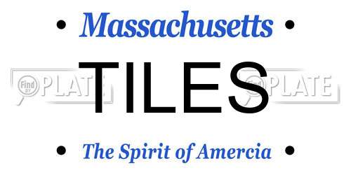 TILES Massachusetts License Plate