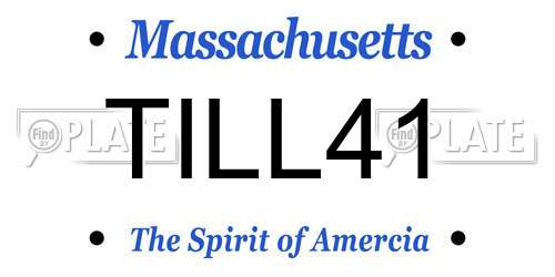 TILL41 Massachusetts License Plate