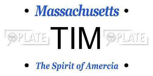 TIM Massachusetts License Plate