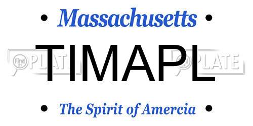 TIMAPL Massachusetts License Plate