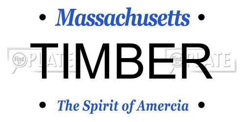 TIMBER Massachusetts License Plate