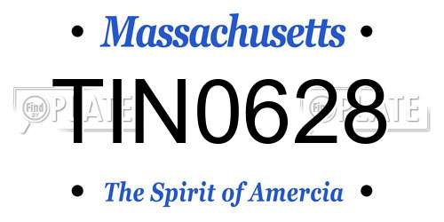 TIN0628 Massachusetts License Plate
