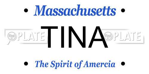 TINA Massachusetts License Plate