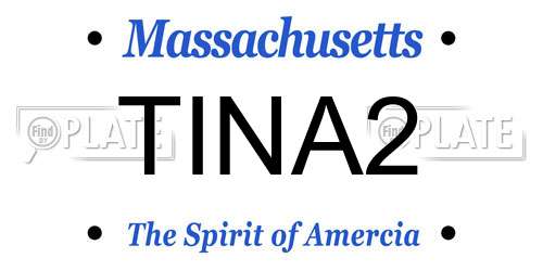 TINA2 Massachusetts License Plate