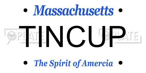 TINCUP Massachusetts License Plate