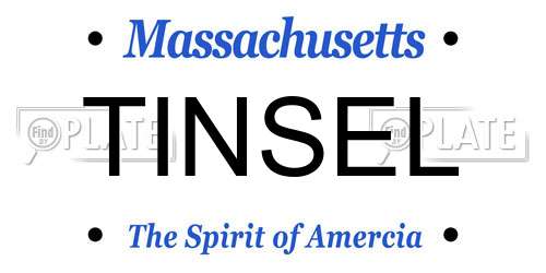 TINSEL Massachusetts License Plate
