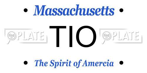 TIO Massachusetts License Plate