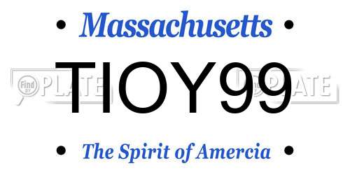 TIOY99 Massachusetts License Plate