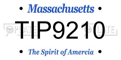 TIP9210 Massachusetts License Plate