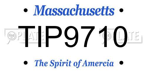 TIP9710 Massachusetts License Plate