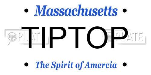 TIPTOP Massachusetts License Plate