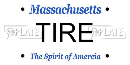 TIRE Massachusetts License Plate