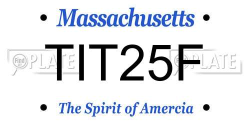 TIT25F Massachusetts License Plate