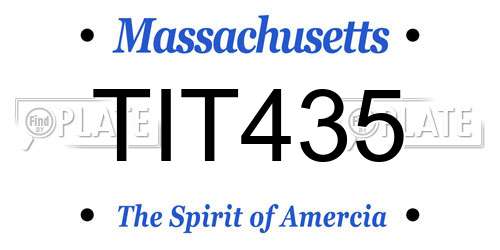 TIT435 Massachusetts License Plate