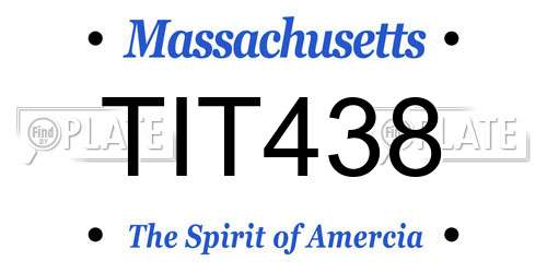 TIT438 Massachusetts License Plate