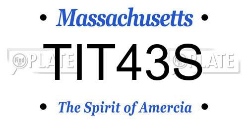 TIT43S Massachusetts License Plate