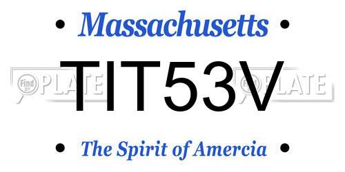 TIT53V Massachusetts License Plate