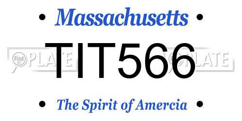 TIT566 Massachusetts License Plate