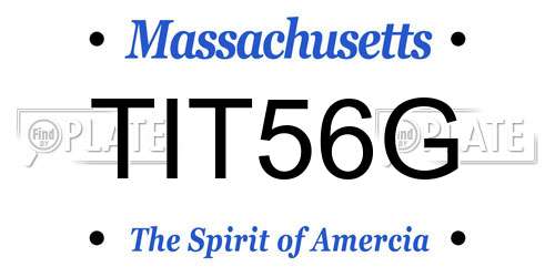 TIT56G Massachusetts License Plate