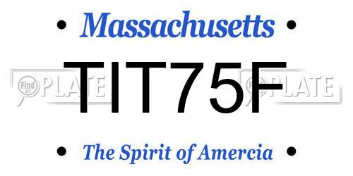 TIT75F Massachusetts License Plate