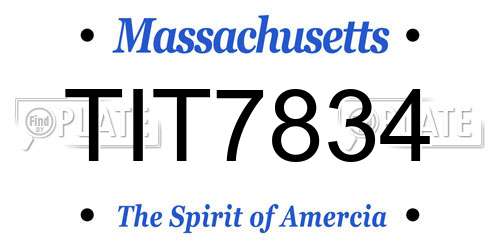 TIT7834 Massachusetts License Plate