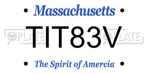 TIT83V Massachusetts License Plate