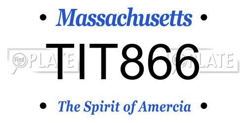 TIT866 Massachusetts License Plate