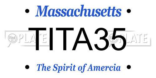 TITA35 Massachusetts License Plate