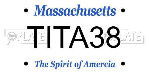 TITA38 Massachusetts License Plate