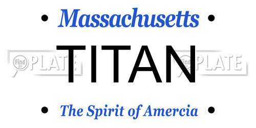 TITAN Massachusetts License Plate