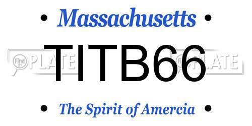 TITB66 Massachusetts License Plate